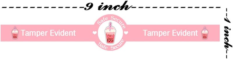 Top label 500 Pcs Safe Secure Tamper Evident Seals Stickers for Drink Lids,1" x 9" Tamper Proof Sticker,Food Delivery Stickers Sealed for Freshness Labels Drink Food Coffee Milk Tea Ice Cream Seal Sticker - Image 3